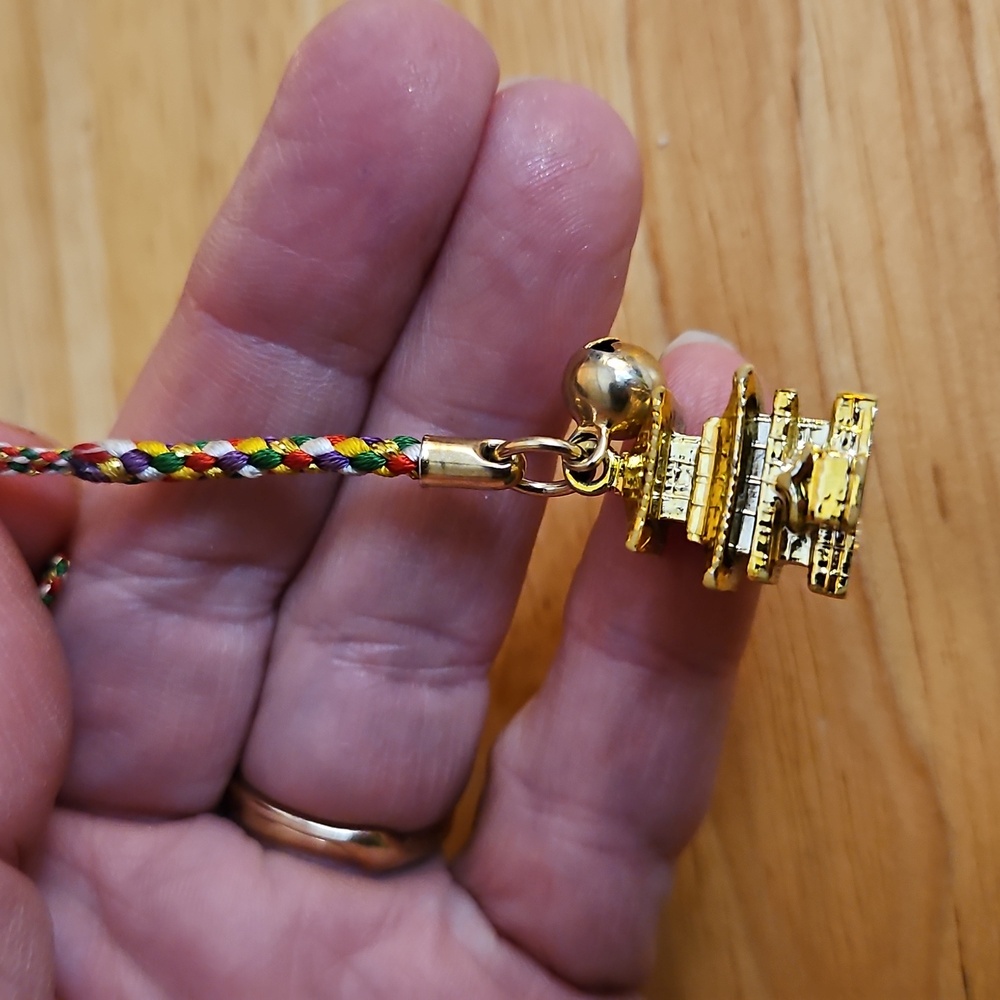 Kinkaku-ji Temple Golden Pavillion In Kyoto w/ Multicolor Cord Key Chain
